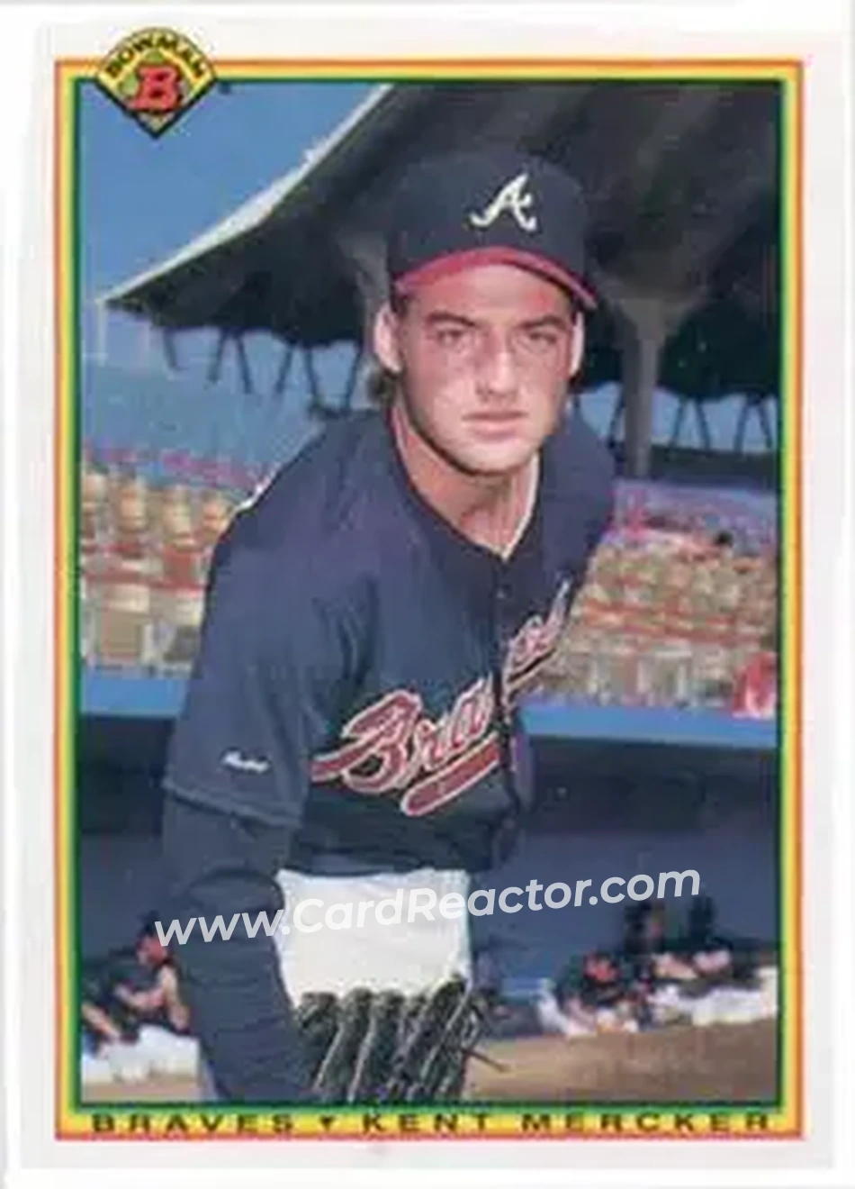 1990 Bowman #6 - Kent Mercker - Atlanta Braves - Front 1990 Bowman #6 - Kent Mercker - Atlanta Braves - Front