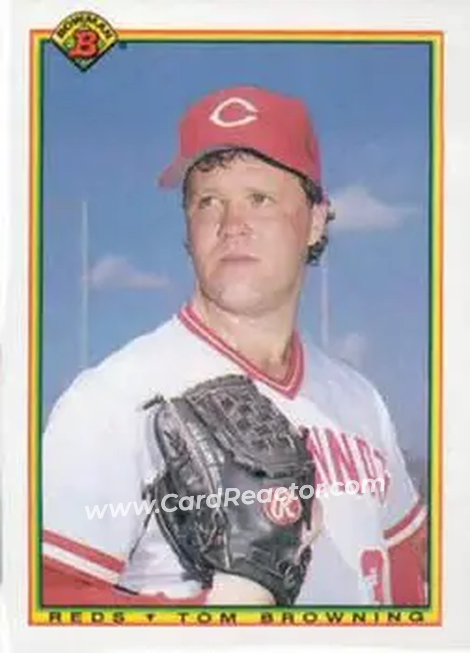 1990 Bowman #43 - Tom Browning - Cincinnati Reds - Front