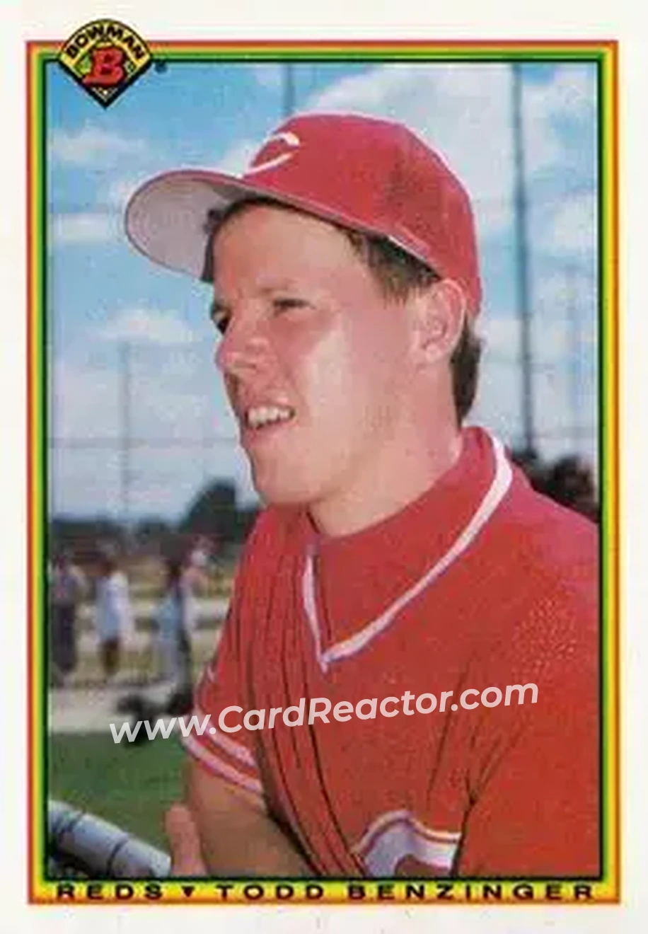 1990 Bowman #55 - Todd Benzinger - Cincinnati Reds - Front