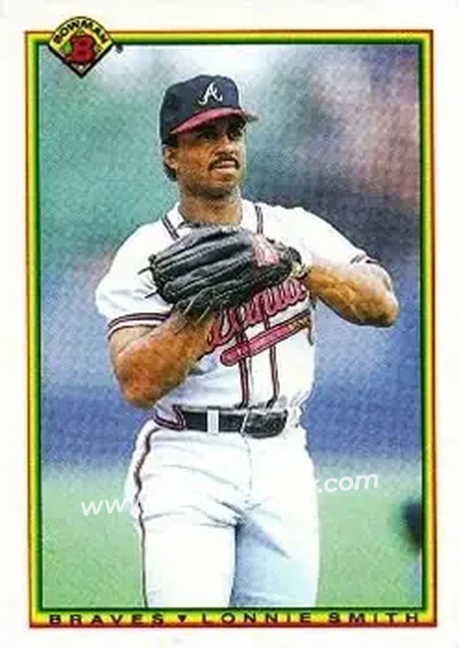 1990 Bowman #12 - Lonnie Smith - Atlanta Braves - Front