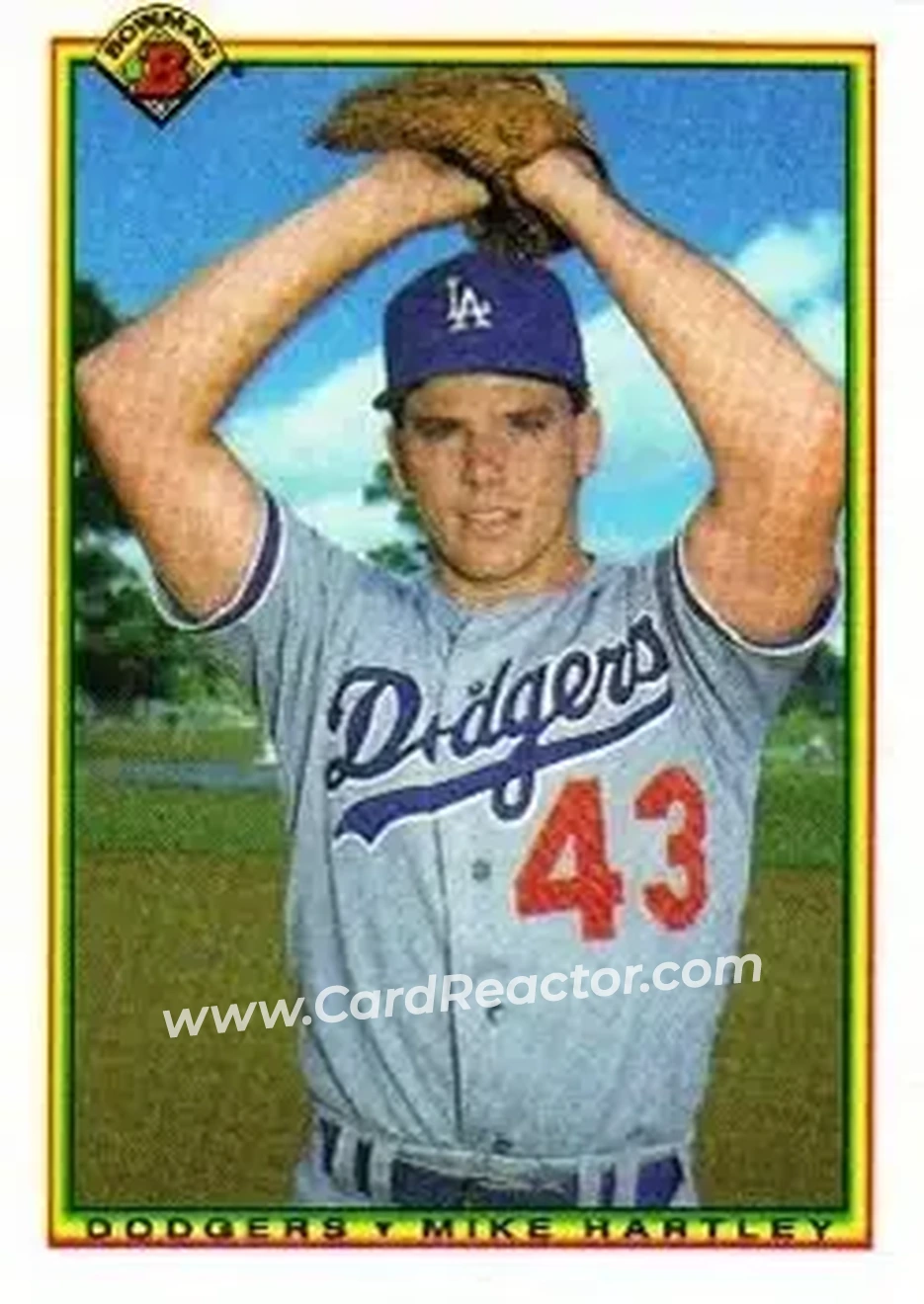 1990 Bowman #87 - Mike Hartley - Los Angeles Dodgers - Front 1990 Bowman #87 - Mike Hartley - Los Angeles Dodgers - Front