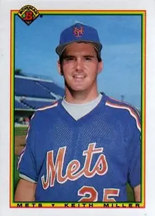 1990 Bowman #136 - Keith Miller - New York Mets 1990 Bowman #136 - Keith Miller - New York Mets