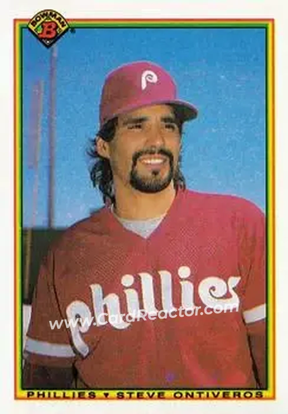 1990 Bowman #145 - Steve Ontiveros - Philadelphia Phillies - Front 1990 Bowman #145 - Steve Ontiveros - Philadelphia Phillies - Front