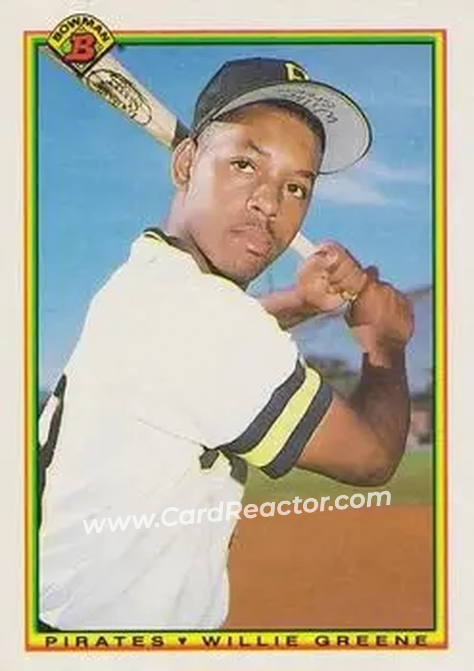 1990 Bowman #173 - Willie Greene - Pittsburgh Pirates - Front 1990 Bowman #173 - Willie Greene - Pittsburgh Pirates - Front
