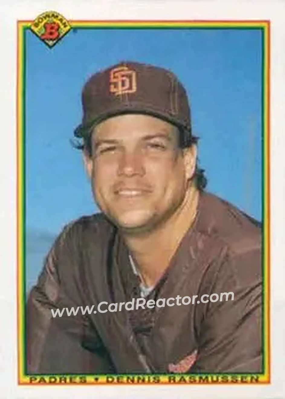 1990 Bowman #205 - Dennis Rasmussen - San Diego Padres - Front 1990 Bowman #205 - Dennis Rasmussen - San Diego Padres - Front