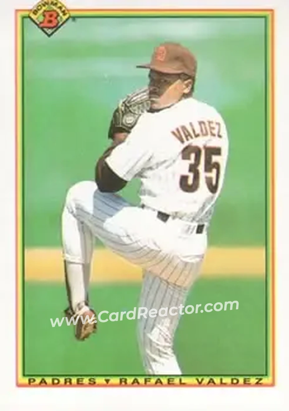 1990 Bowman #210 - Rafael Valdez - San Diego Padres - Front