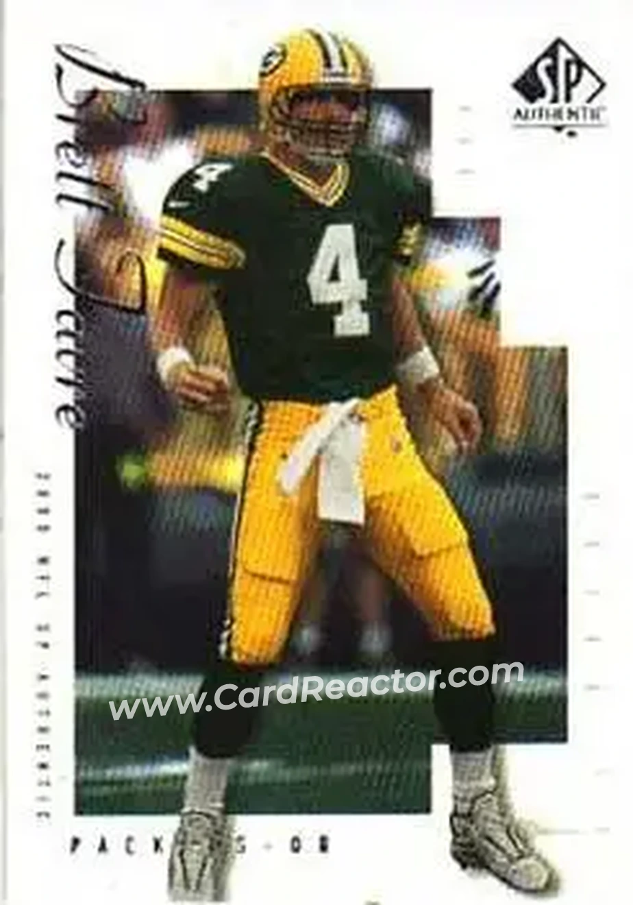 2000 SP Authentic #32 - Brett Favre - Green Bay Packers - Front 2000 SP Authentic #32 - Brett Favre - Green Bay Packers - Front