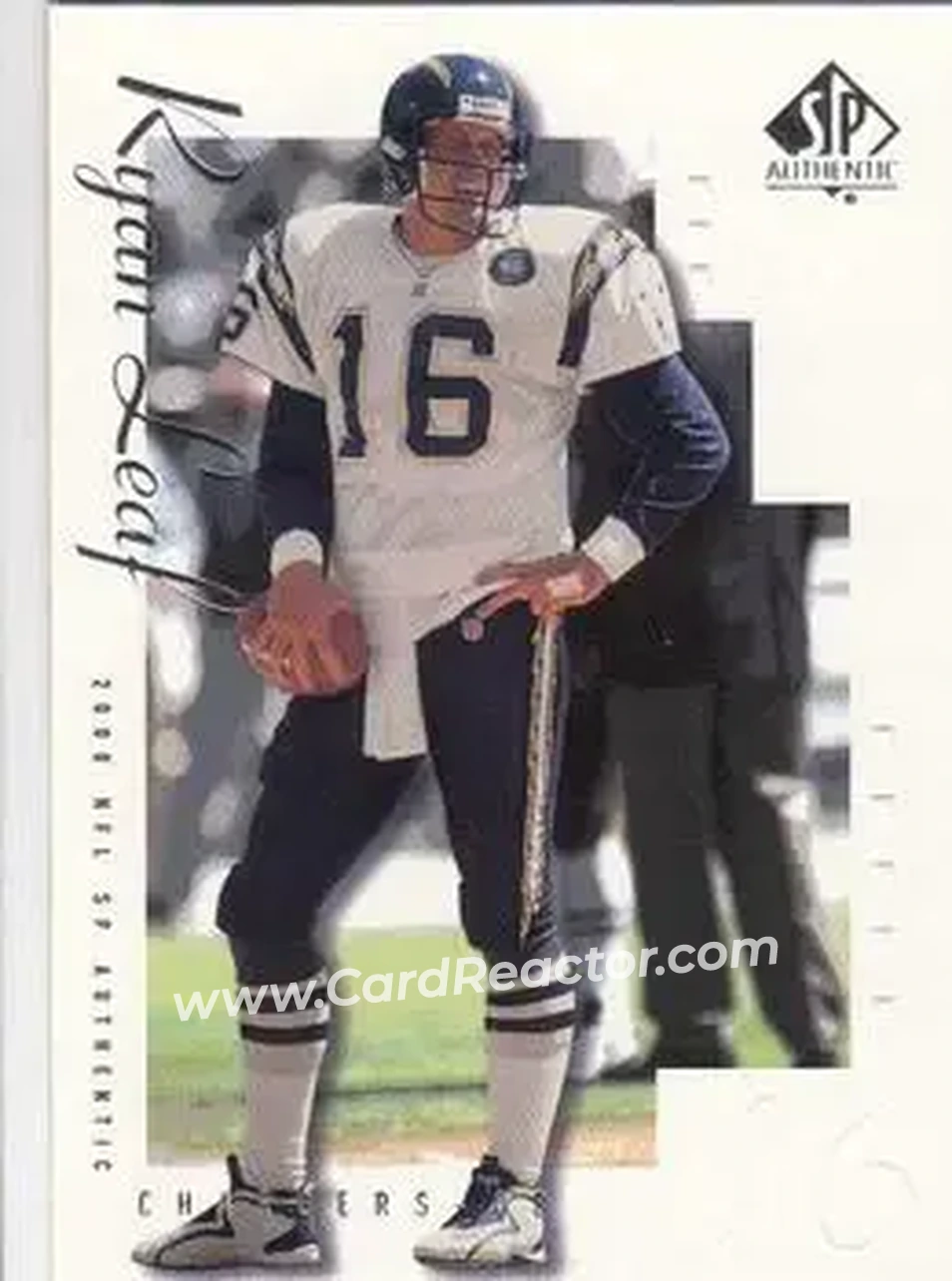 2000 SP Authentic #72 - Ryan Leaf - San Diego Chargers - Front