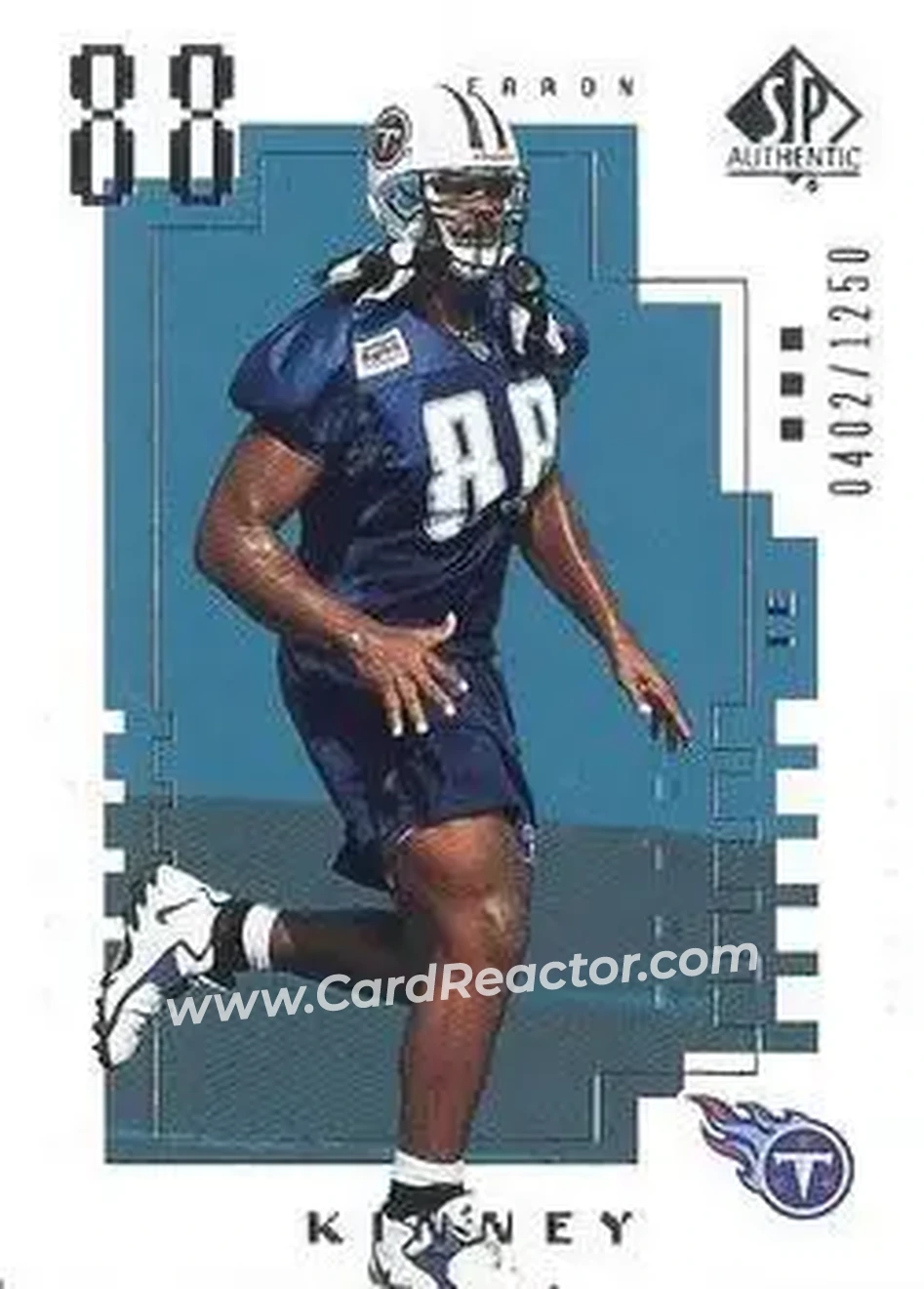 2000 SP Authentic #96 - Erron Kinney - Tennessee Titans - Front 2000 SP Authentic #96 - Erron Kinney - Tennessee Titans - Front