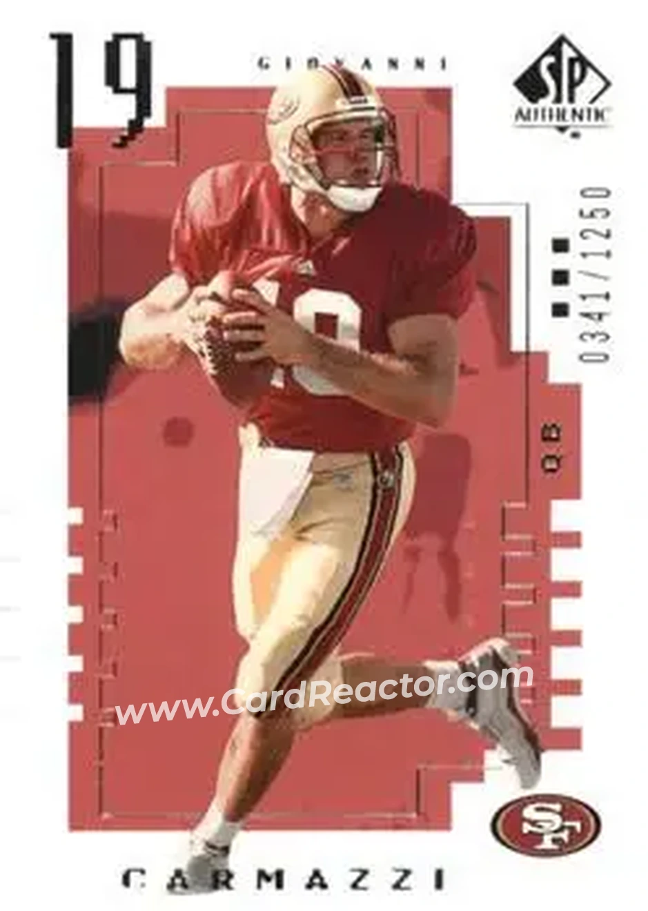 2000 SP Authentic #100 - Giovanni Carmazzi - San Francisco 49ers - Front