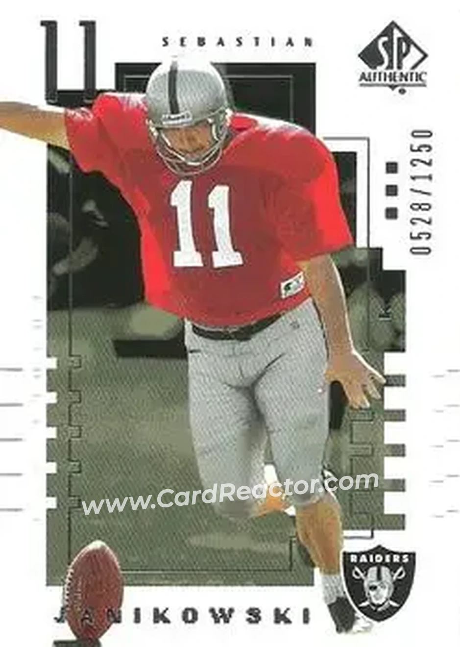 2000 SP Authentic #112 - Sebastian Janikowski - Oakland Raiders - Front 2000 SP Authentic #112 - Sebastian Janikowski - Oakland Raiders - Front