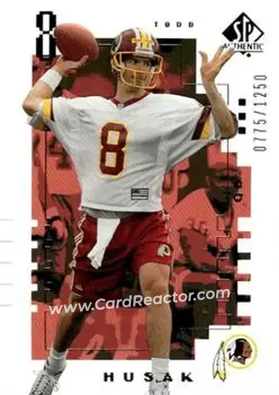 2000 SP Authentic #117 - Todd Husak - Washington Redskins - Front 2000 SP Authentic #117 - Todd Husak - Washington Redskins - Front