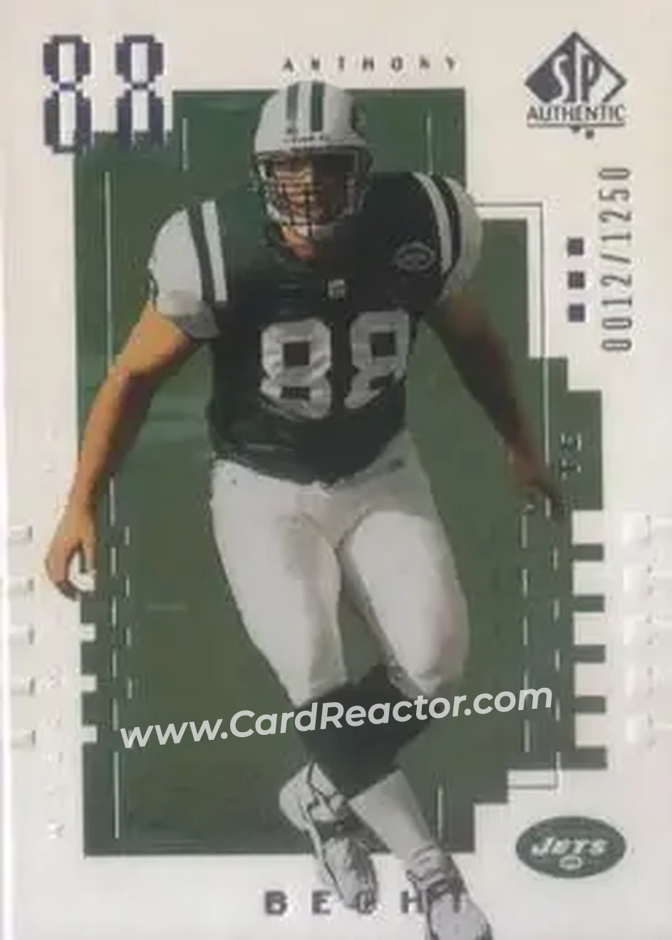 2000 SP Authentic #121 - Anthony Becht - New York Jets - Front