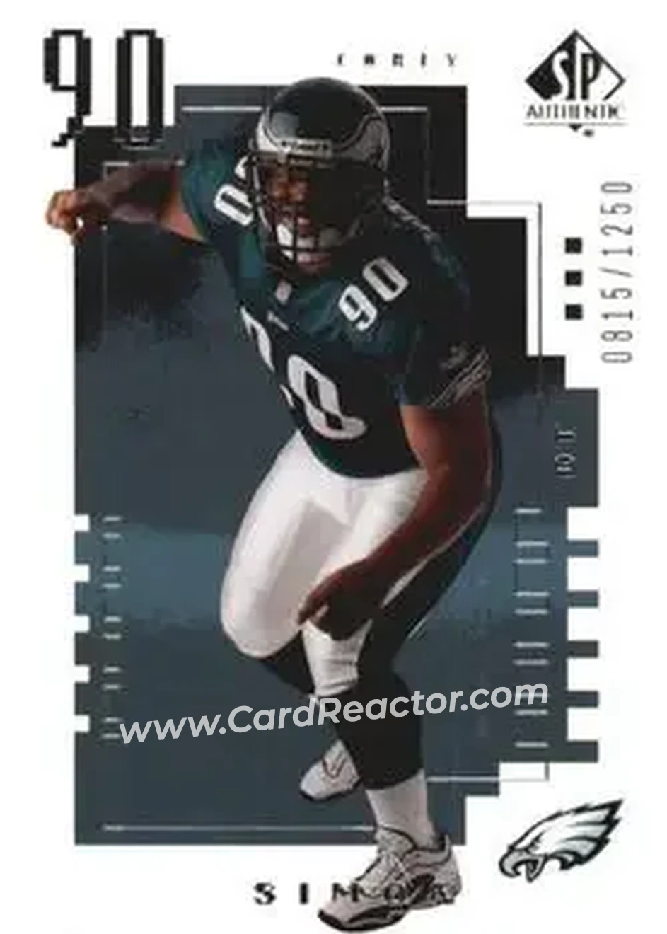 2000 SP Authentic #126 - Corey Simon - Philadelphia Eagles - Front