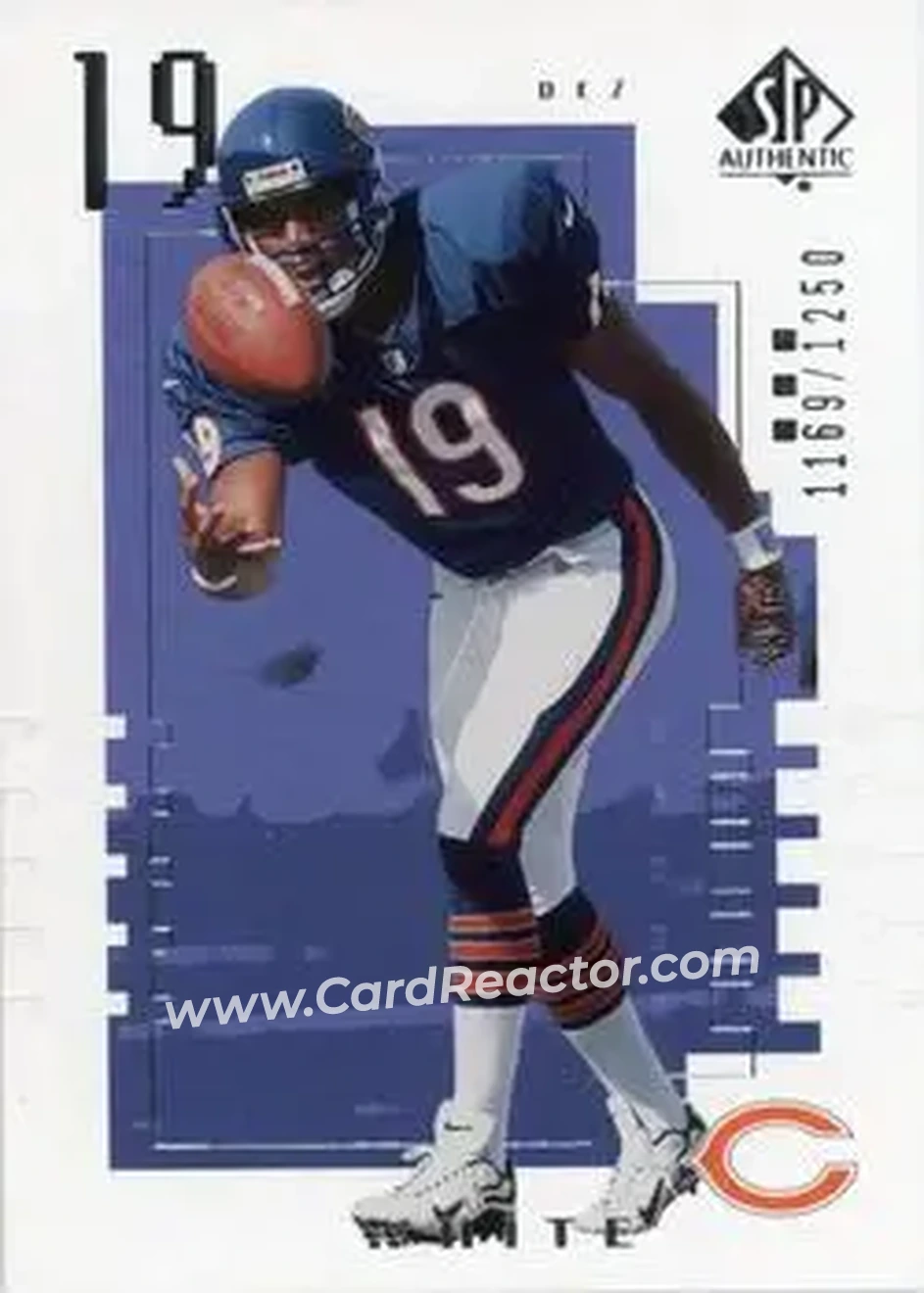 2000 SP Authentic #130 - Dez White - Chicago Bears - Front 2000 SP Authentic #130 - Dez White - Chicago Bears - Front