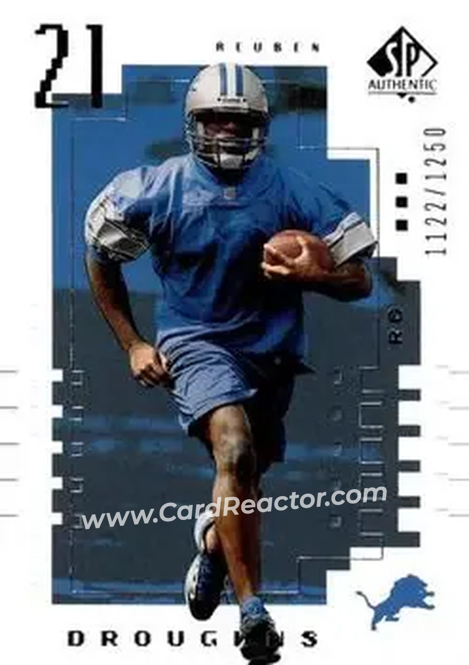 2000 SP Authentic #137 - Reuben Droughns - Detroit Lions - Front
