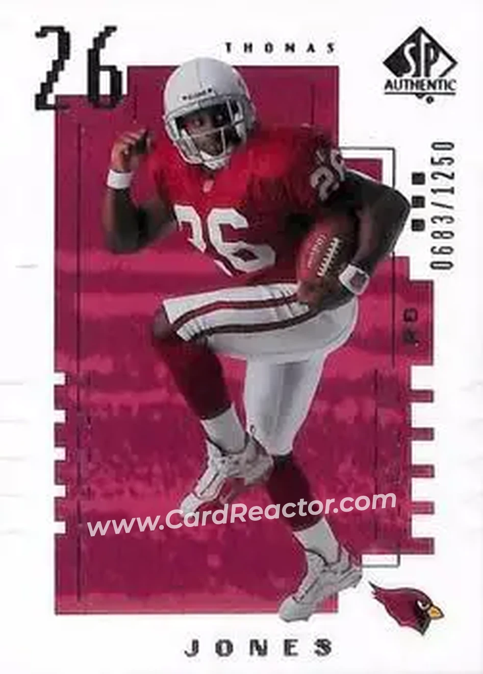 2000 SP Authentic #143 - Thomas Jones - Arizona Cardinals - Front