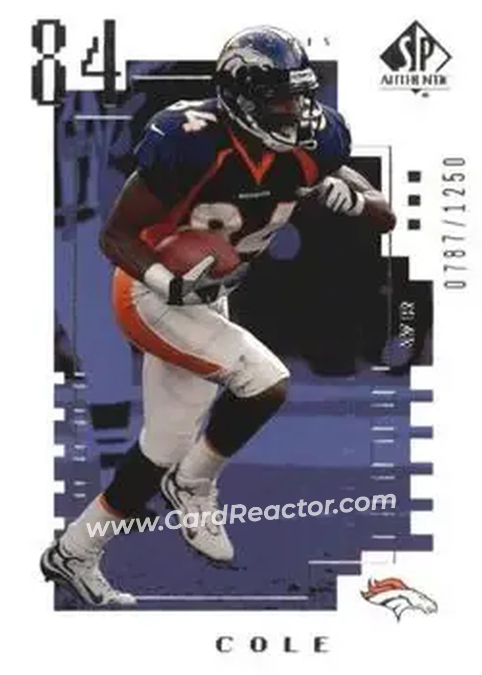 2000 SP Authentic #156 - Chris Cole - Denver Broncos - Front 2000 SP Authentic #156 - Chris Cole - Denver Broncos - Front