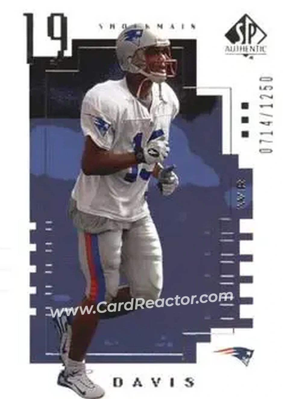 2000 SP Authentic #168 - Shockmain Davis - New England Patriots - Front