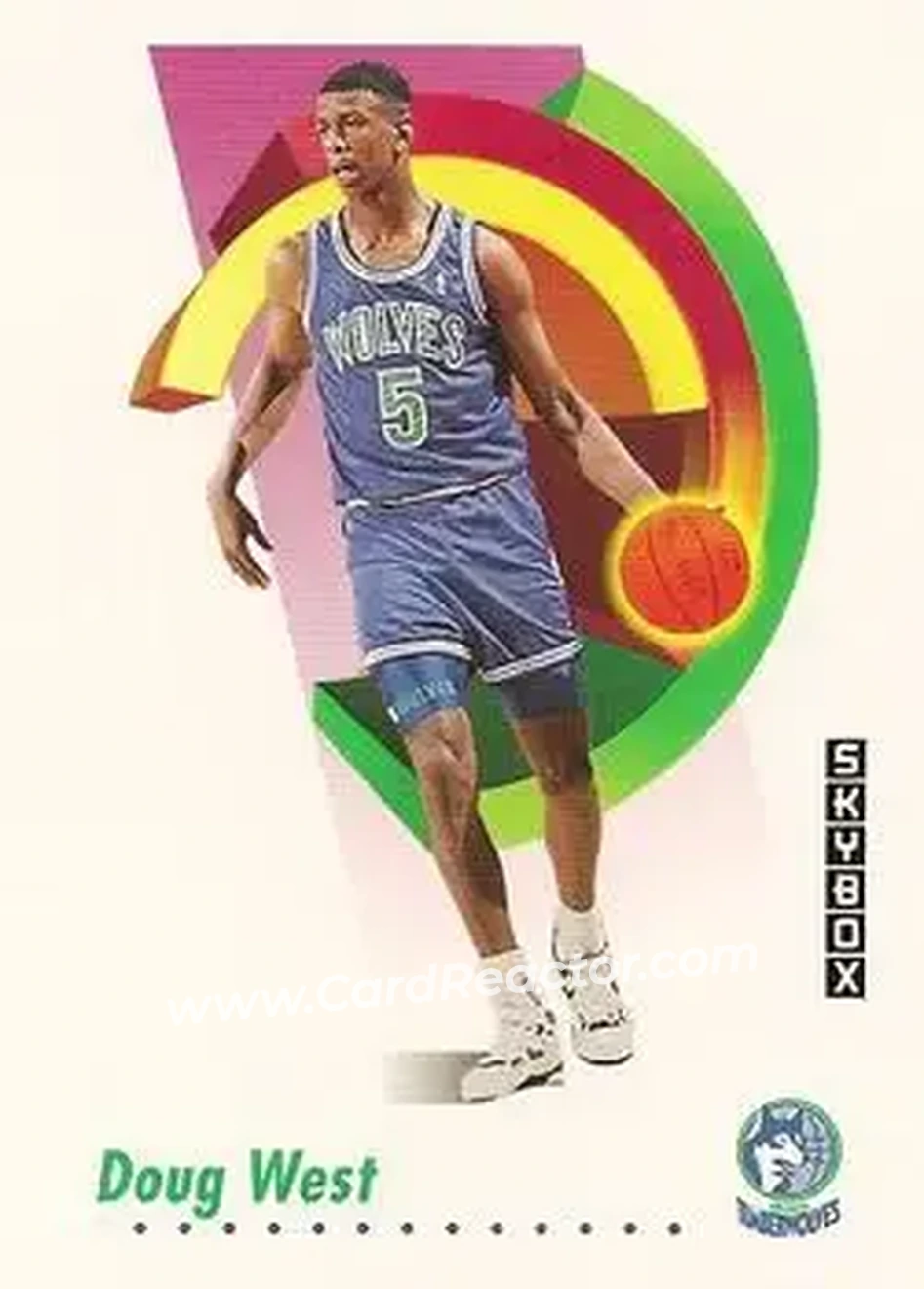 1991-92 SkyBox #176 - Doug West - Minnesota Timberwolves - Front