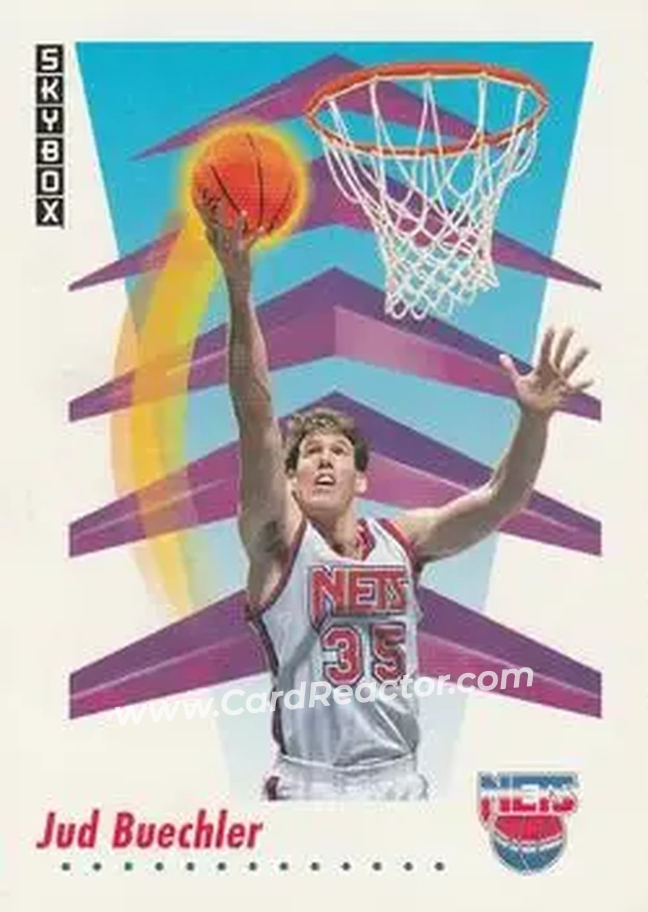 1991-92 SkyBox #179 - Jud Buechler - New Jersey Nets - Front