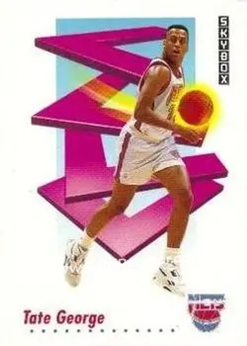 1991-92 SkyBox #182 - Tate George - New Jersey Nets - Front 1991-92 SkyBox #182 - Tate George - New Jersey Nets - Front