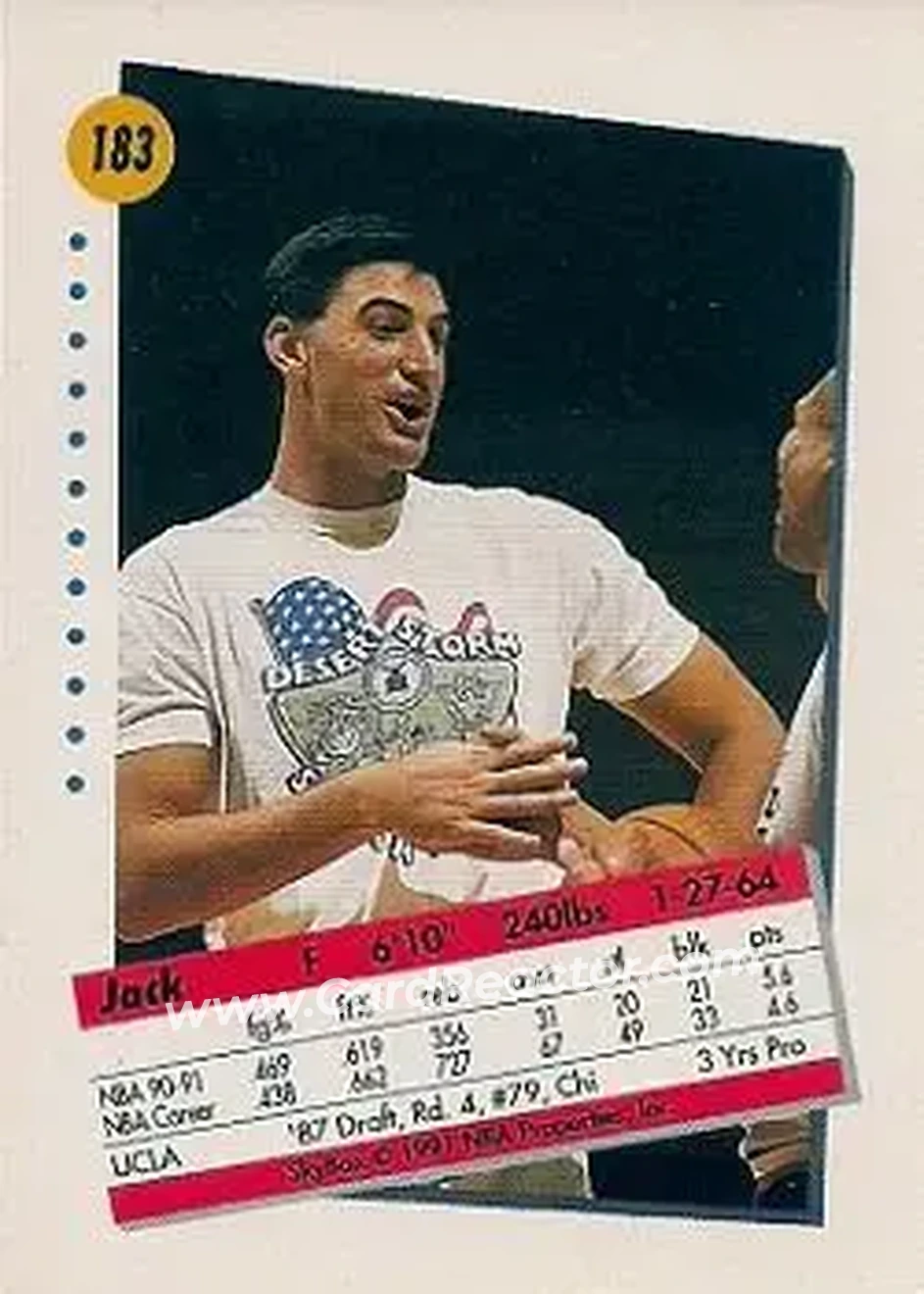 1991-92 SkyBox #183 - Jack Haley - New Jersey Nets - Back 1991-92 SkyBox #183 - Jack Haley - New Jersey Nets - Back
