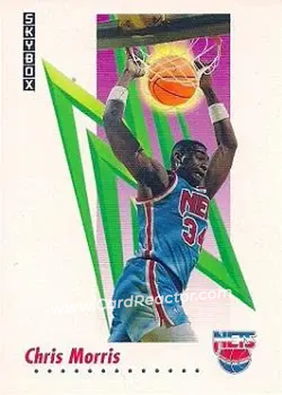 1991-92 SkyBox #185 - Chris Morris - New Jersey Nets - Front