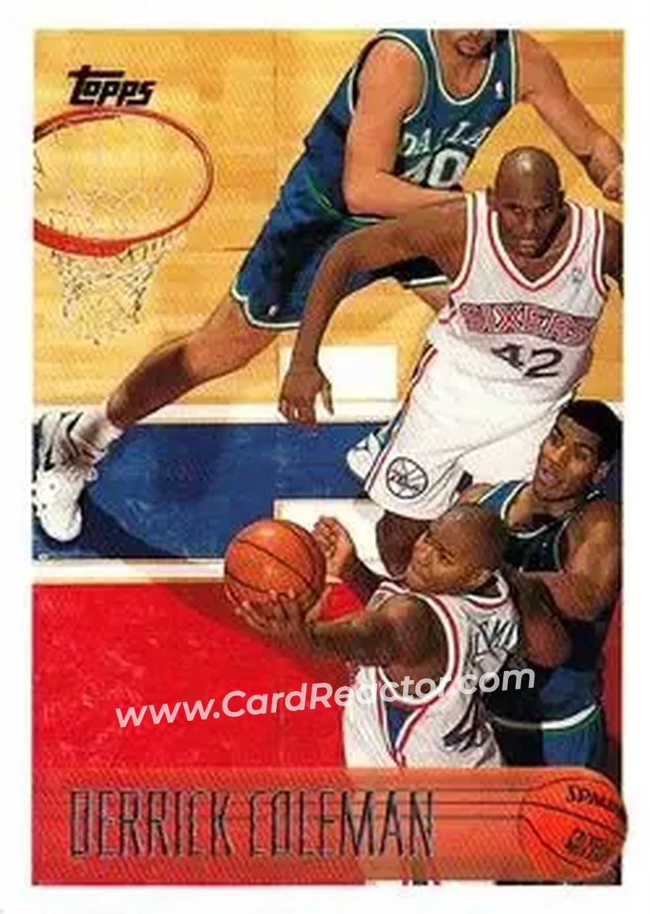 1996-97 Topps #167 - Derrick Coleman - Philadelphia 76ers - Front
