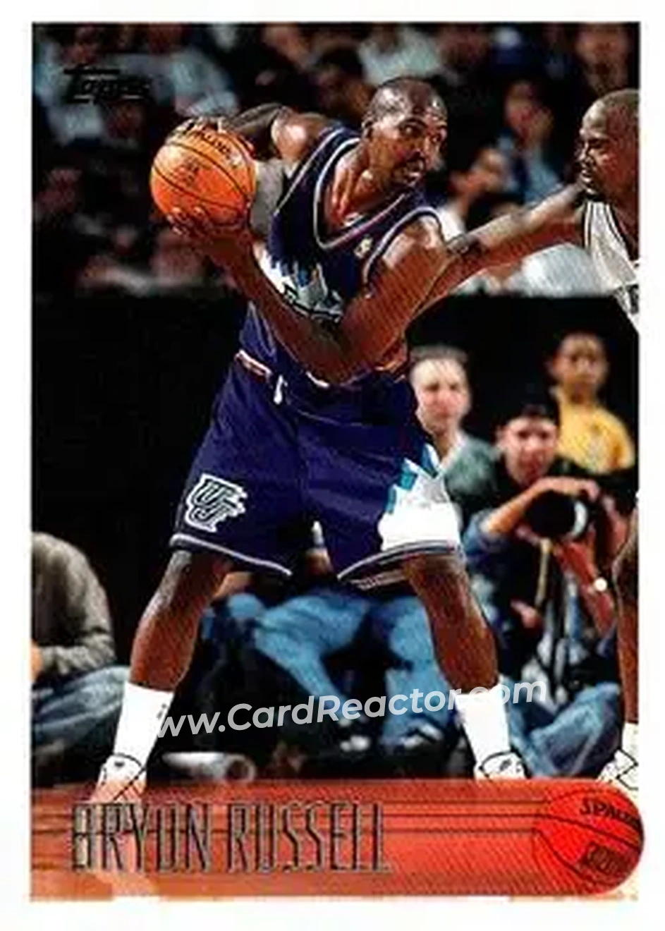1996-97 Topps #190 - Bryon Russell - Utah Jazz - Front