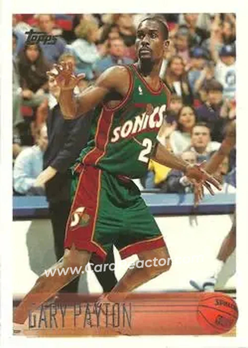 1996-97 Topps #212 - Gary Payton - Seattle SuperSonics - Front 1996-97 Topps #212 - Gary Payton - Seattle SuperSonics - Front