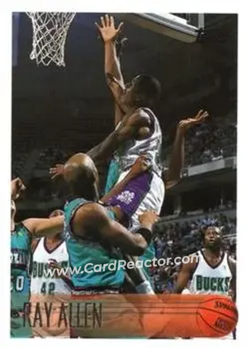 1996-97 Topps #217 - Ray Allen - Milwaukee Bucks - Front 1996-97 Topps #217 - Ray Allen - Milwaukee Bucks - Front