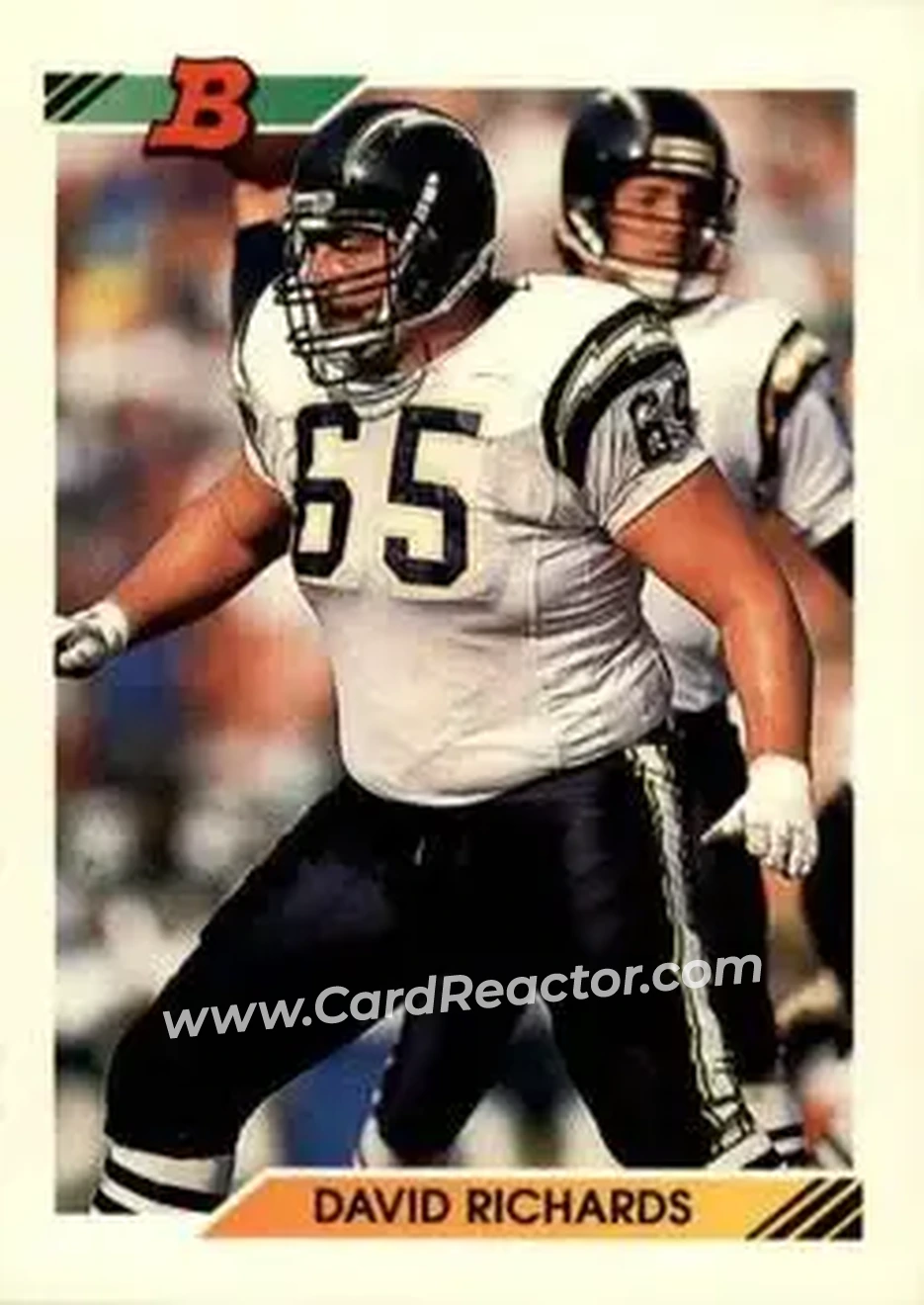 1992 Bowman #474 - David Richards - San Diego Chargers - Front