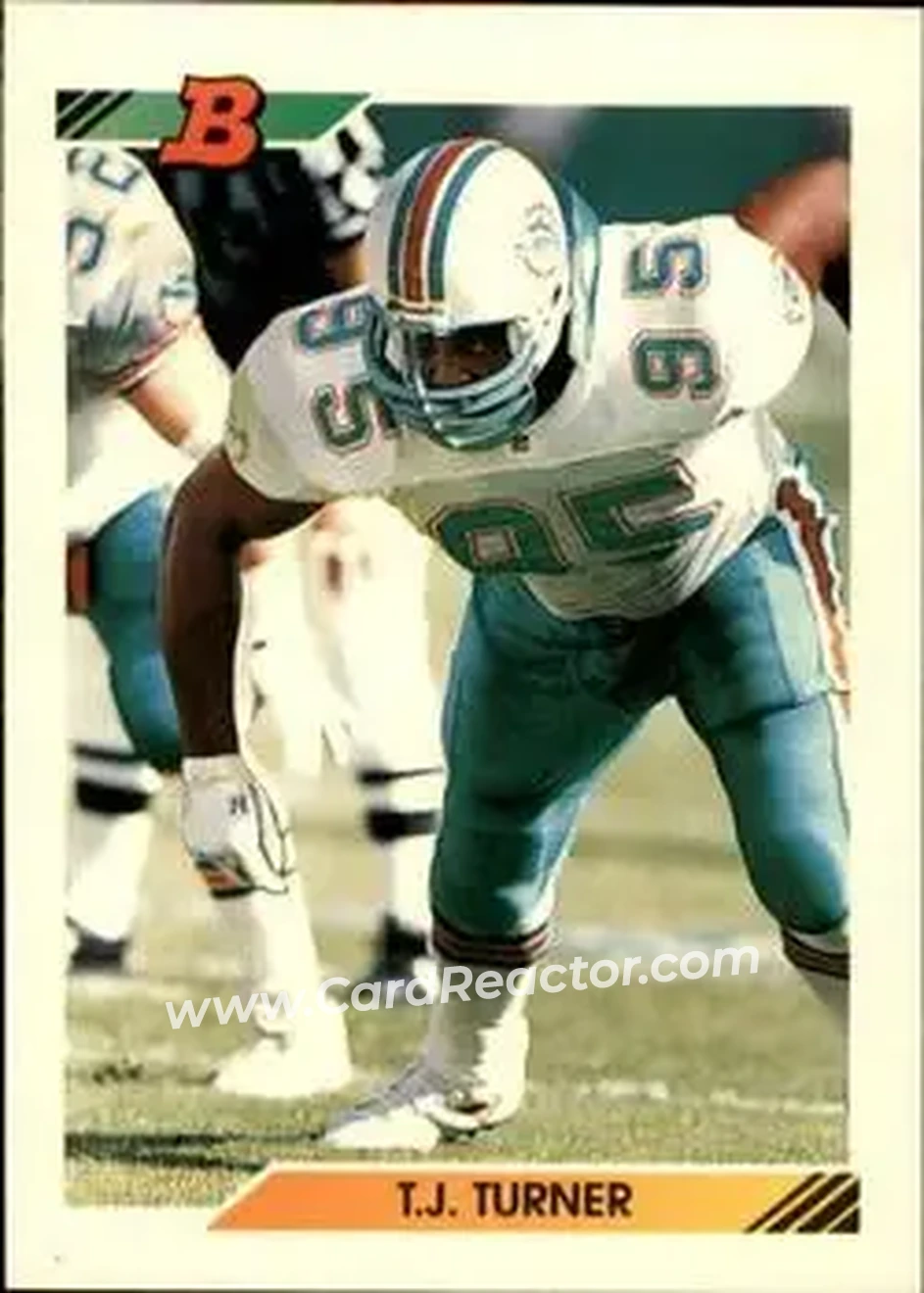 1992 Bowman #475 - T.J. Turner - Miami Dolphins - Front