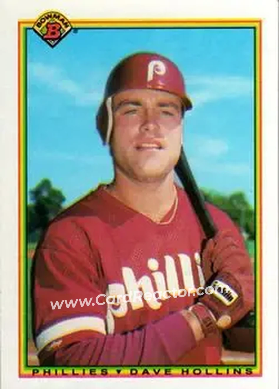 1990 Bowman #161 - Dave Hollins - Philadelphia Phillies - Front