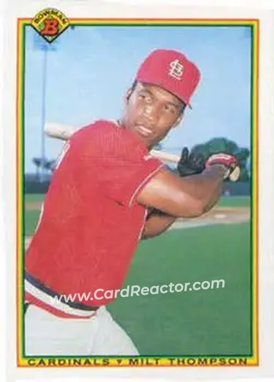 1990 Bowman #196 - Milt Thompson - St. Louis Cardinals - Front