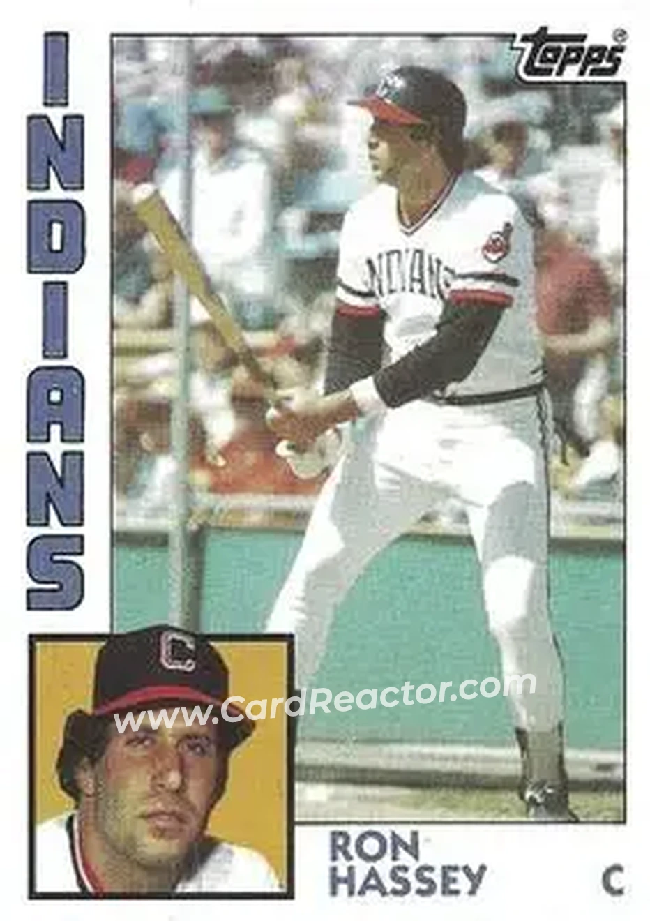1984 Topps #308 - Ron Hassey - Cleveland Indians - Front
