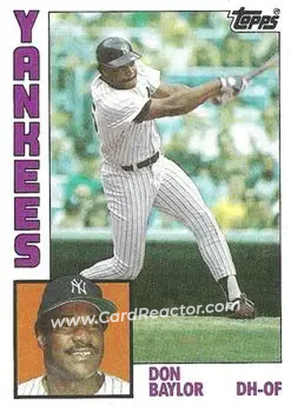 1984 Topps #335 - Don Baylor - New York Yankees - Front 1984 Topps #335 - Don Baylor - New York Yankees - Front