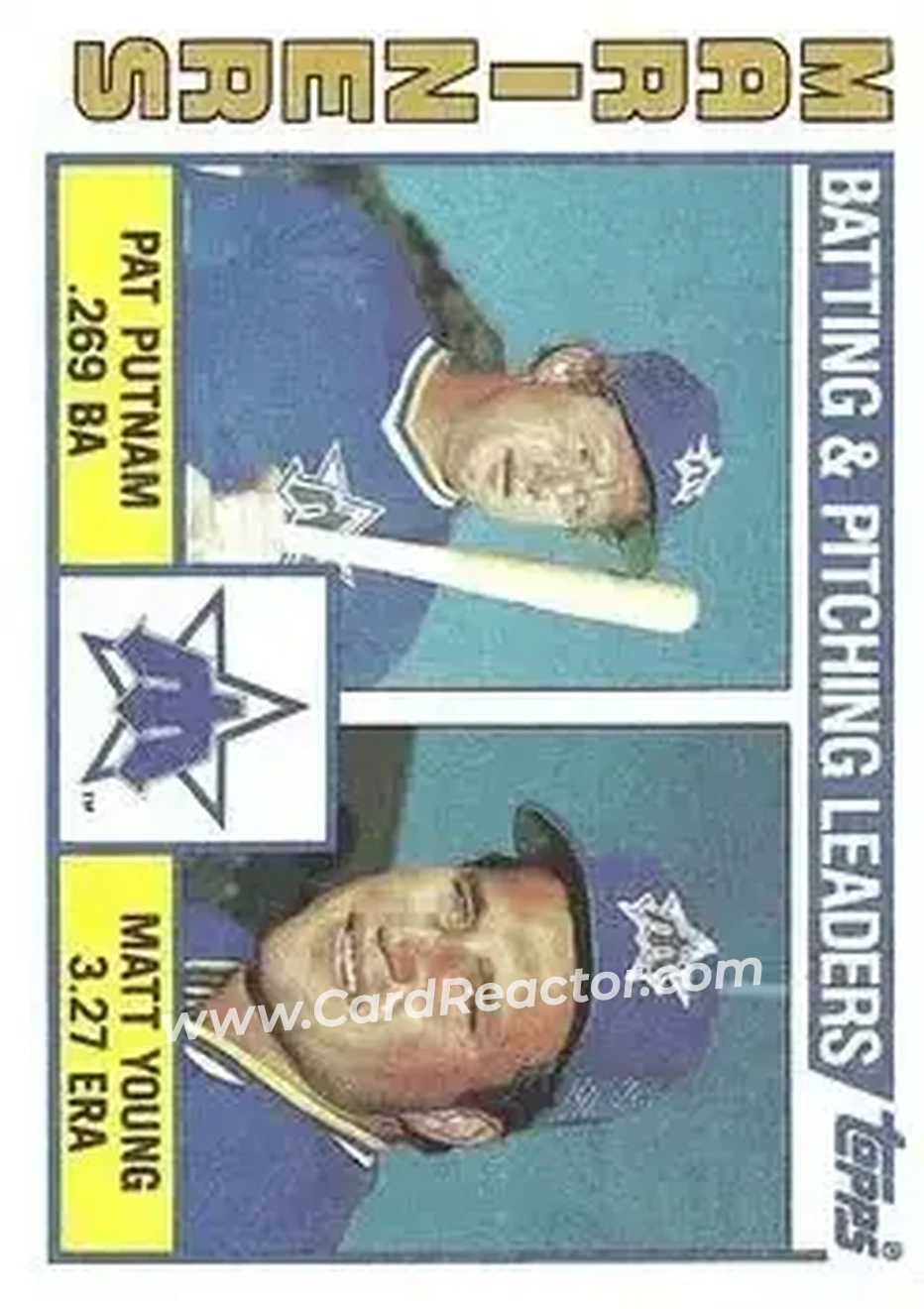 1984 Topps #336 - Mariners Leaders - Checklist (Pat Putnam - Matt Young) TL, CL - Seattle Mariners - Seattle Mariners - Front