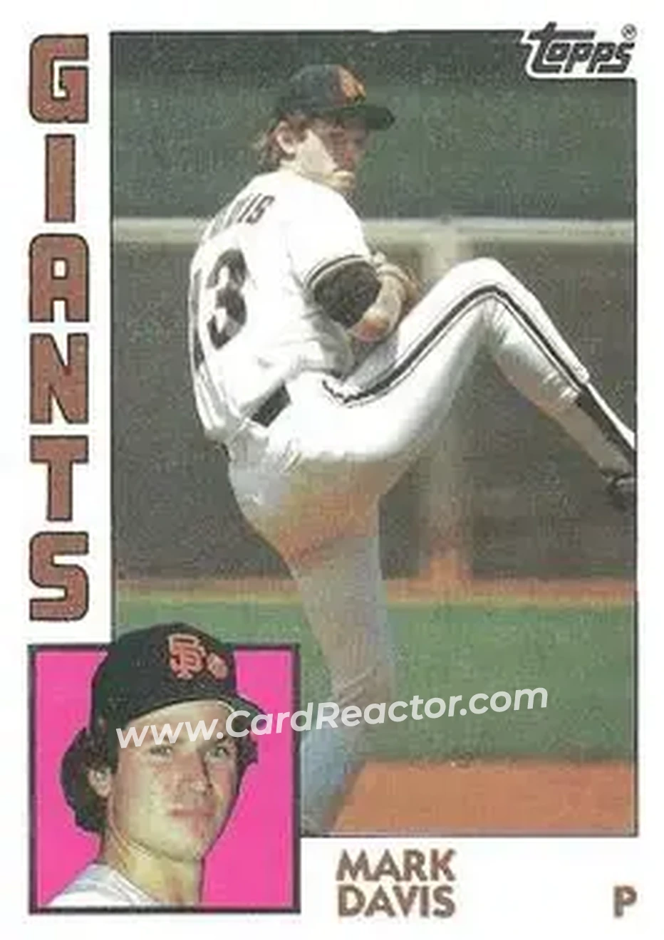 1984 Topps #343 - Mark Davis - San Francisco Giants - Front 1984 Topps #343 - Mark Davis - San Francisco Giants - Front