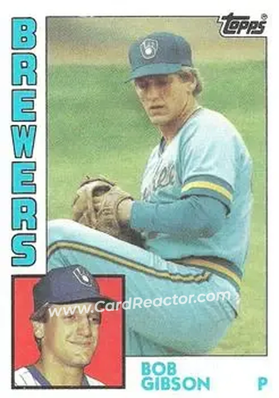 1984 Topps #349 - Bob Gibson - Milwaukee Brewers - Front