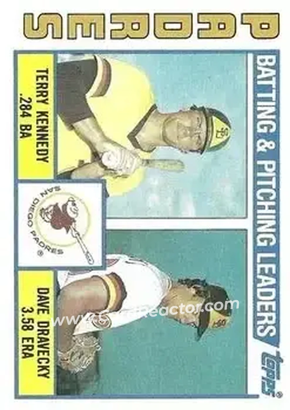 1984 Topps #366 - Padres Leaders - Checklist (Terry Kennedy - Dave Dravecky) TL, CL - San Diego Padres - San Diego Padres - Front