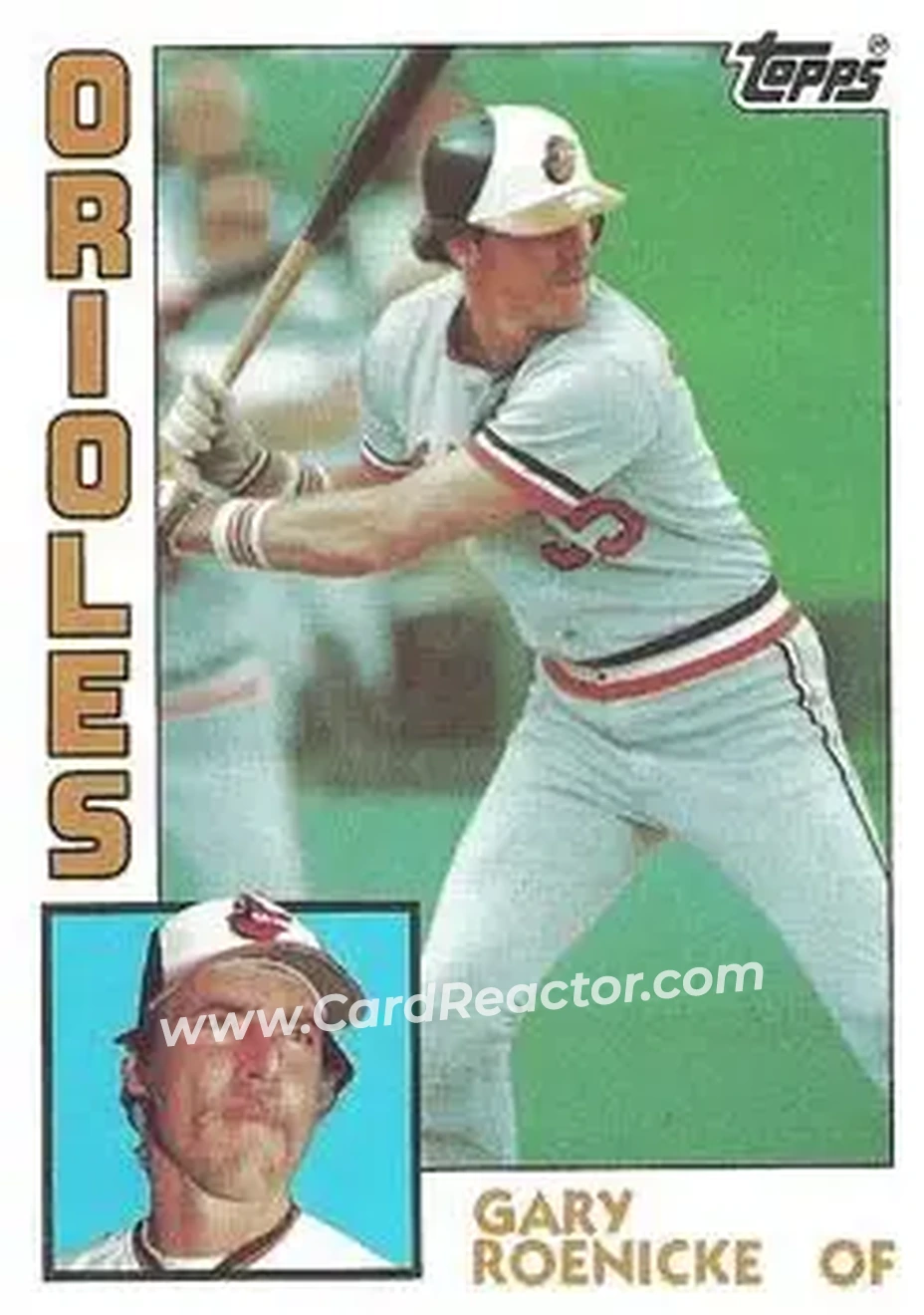 1984 Topps #372 - Gary Roenicke - Baltimore Orioles - Front 1984 Topps #372 - Gary Roenicke - Baltimore Orioles - Front