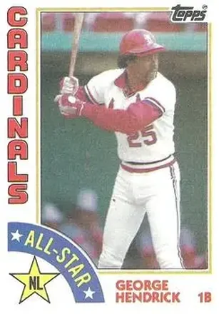 1984 Topps #386 - George Hendrick - St. Louis Cardinals