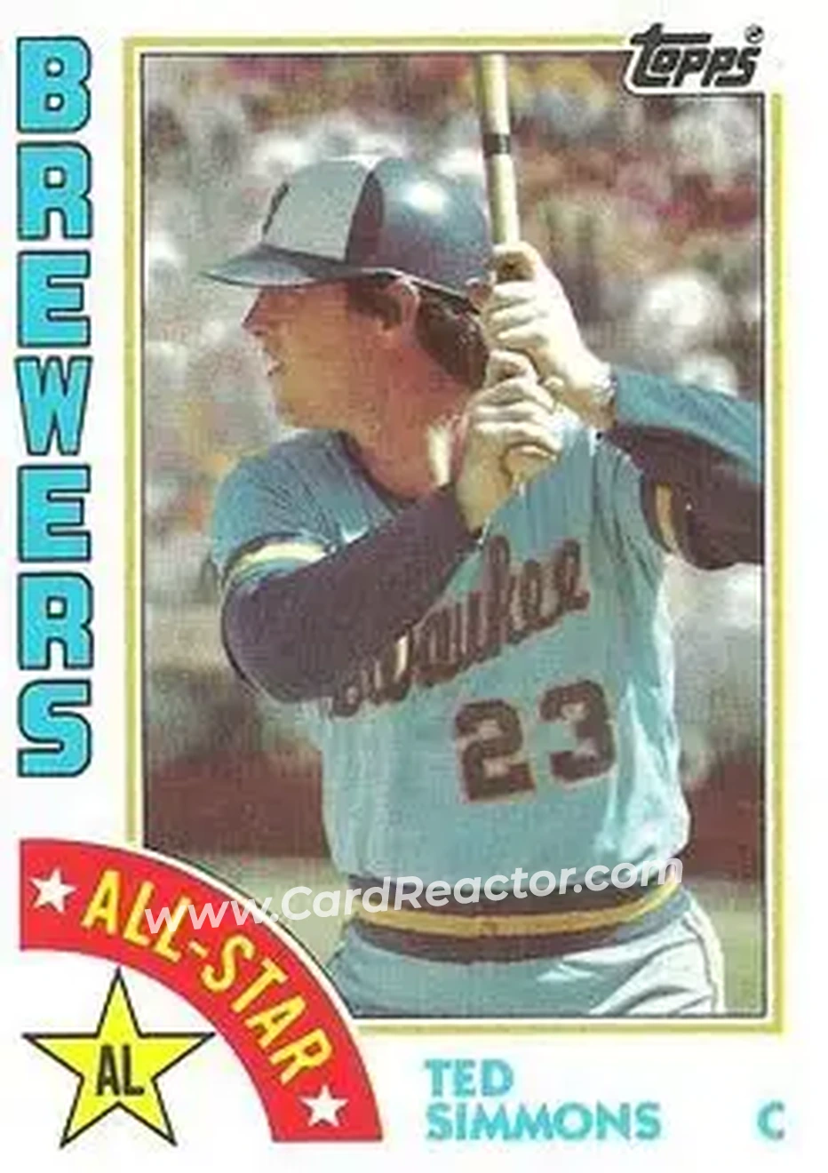 1984 Topps #404 - Ted Simmons - Milwaukee Brewers - Front 1984 Topps #404 - Ted Simmons - Milwaukee Brewers - Front