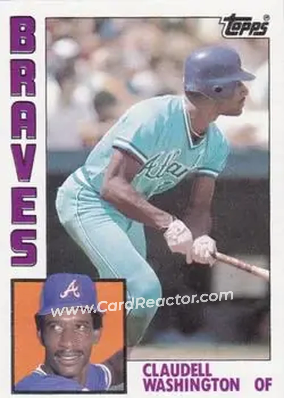 1984 Topps #410 - Claudell Washington - Atlanta Braves - Front