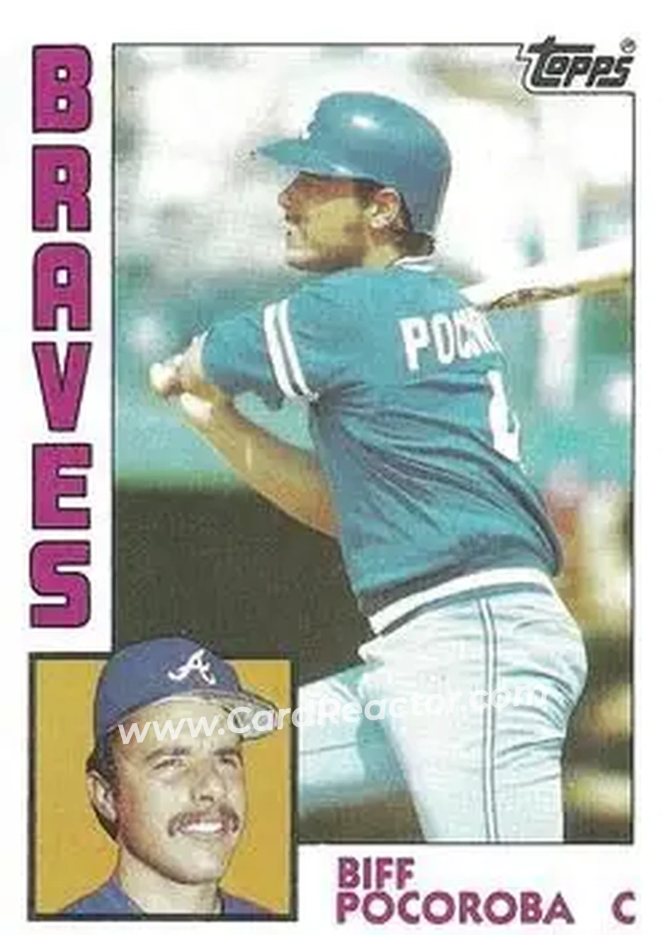1984 Topps #438 - Biff Pocoroba - Atlanta Braves - Front