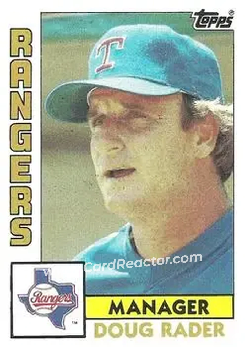 1984 Topps #412 - Doug Rader - Texas Rangers - Front