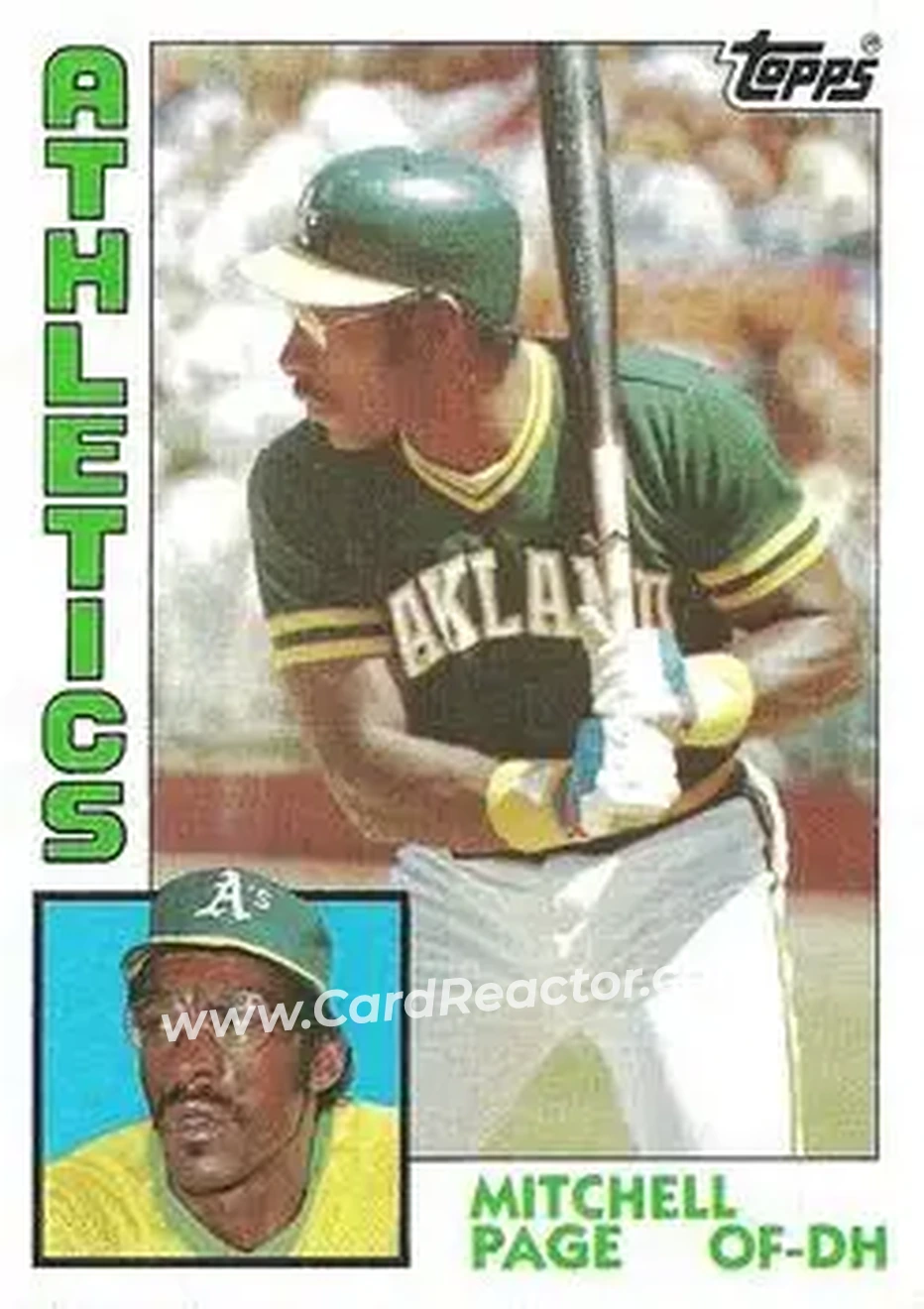 1984 Topps #414 - Mitchell Page - Oakland Athletics - Front 1984 Topps #414 - Mitchell Page - Oakland Athletics - Front