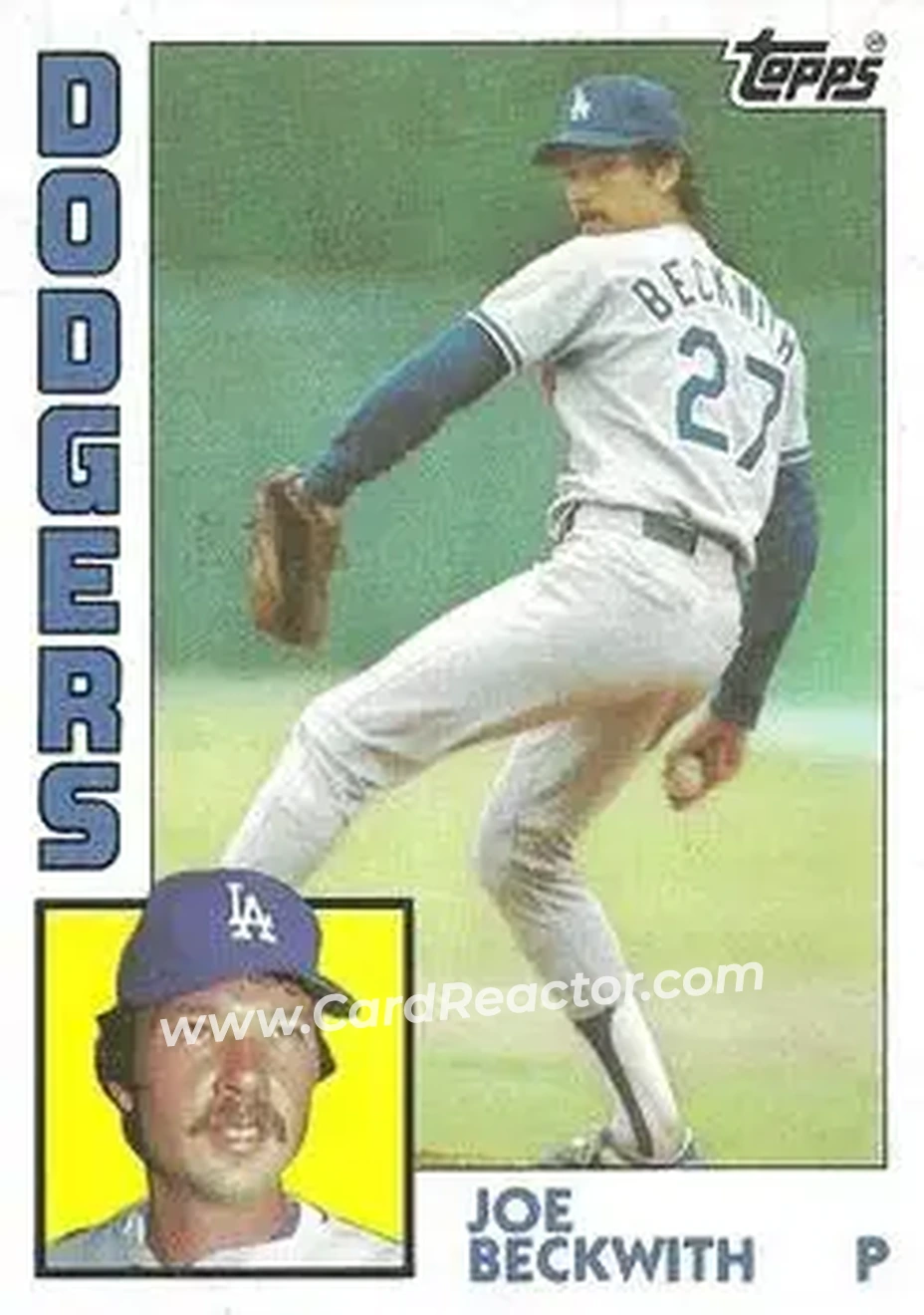 1984 Topps #454 - Joe Beckwith - Los Angeles Dodgers - Front